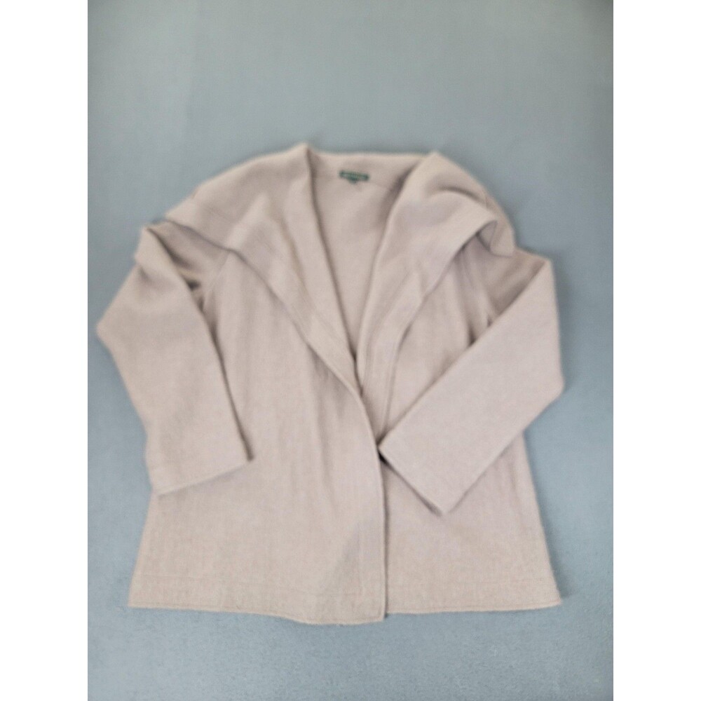 For Cynthia Sweater Womens XL Beige Wool Open Front Cozy Knit Cardigan‎ Jacket